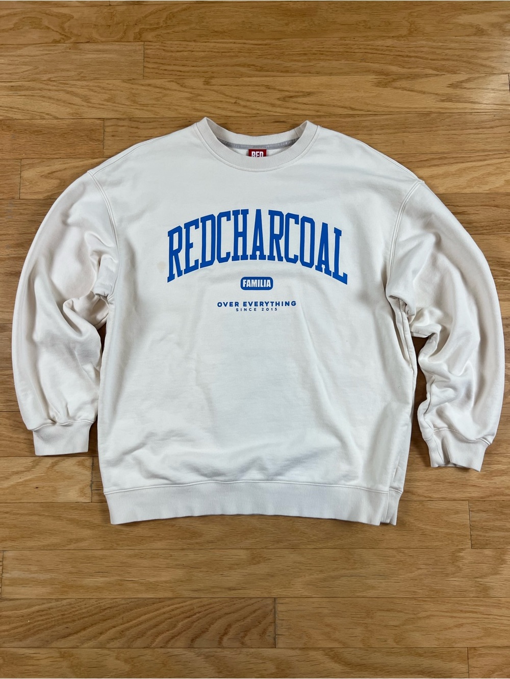 REDCHARCOAL Heavyweight Cotton Cream Streetwear Crewneck Sweatshirt Size L